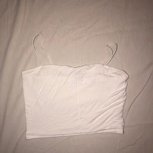 White Spaghetti Strap Crop Top